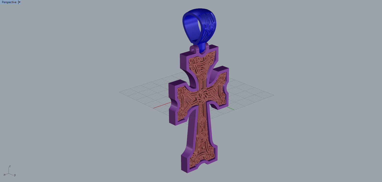 Cross Pendant 61191 3D print model_7