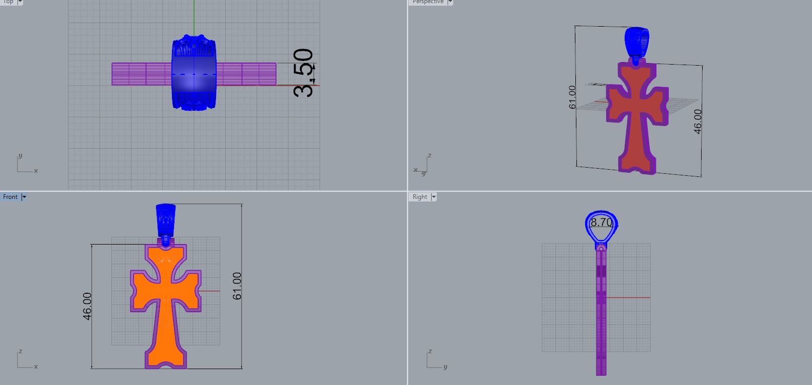 Cross Pendant 61191 3D print model_5