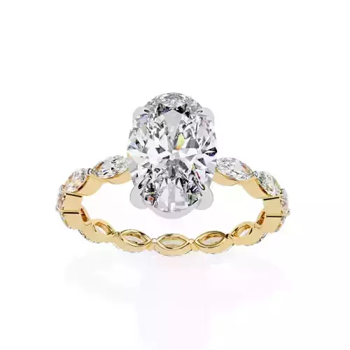 Printable 3D jewelry model of Solitaire Lady Ring with Diamond