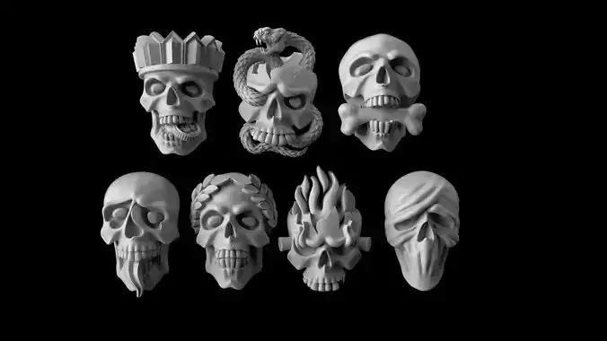 SKULLS MORTAL SINS 3D print model