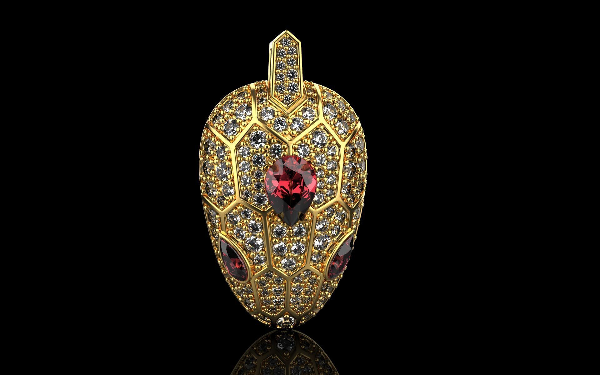 Snake Pendant 4954 3D print model_1