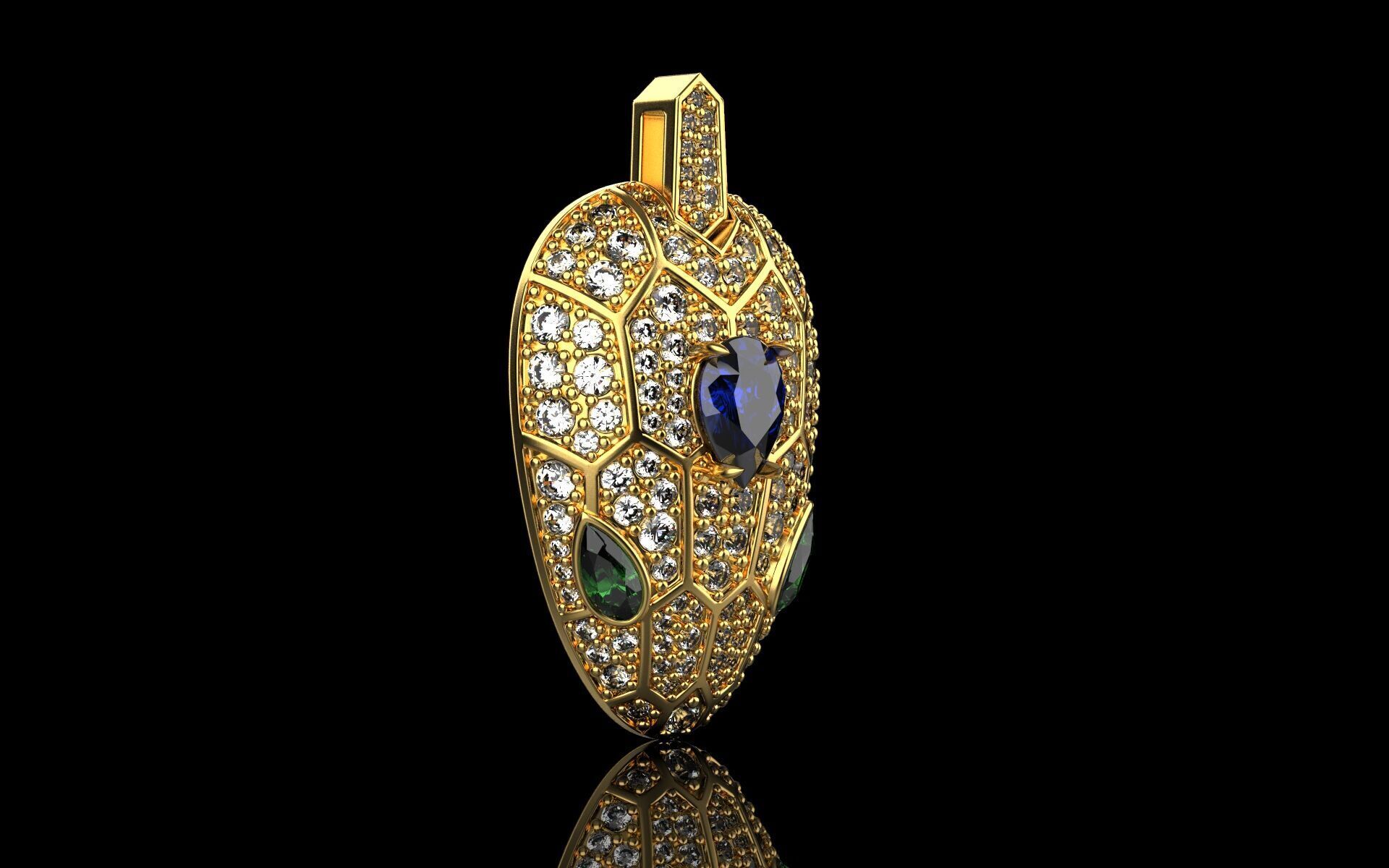 Snake Pendant 4954 3D print model_10