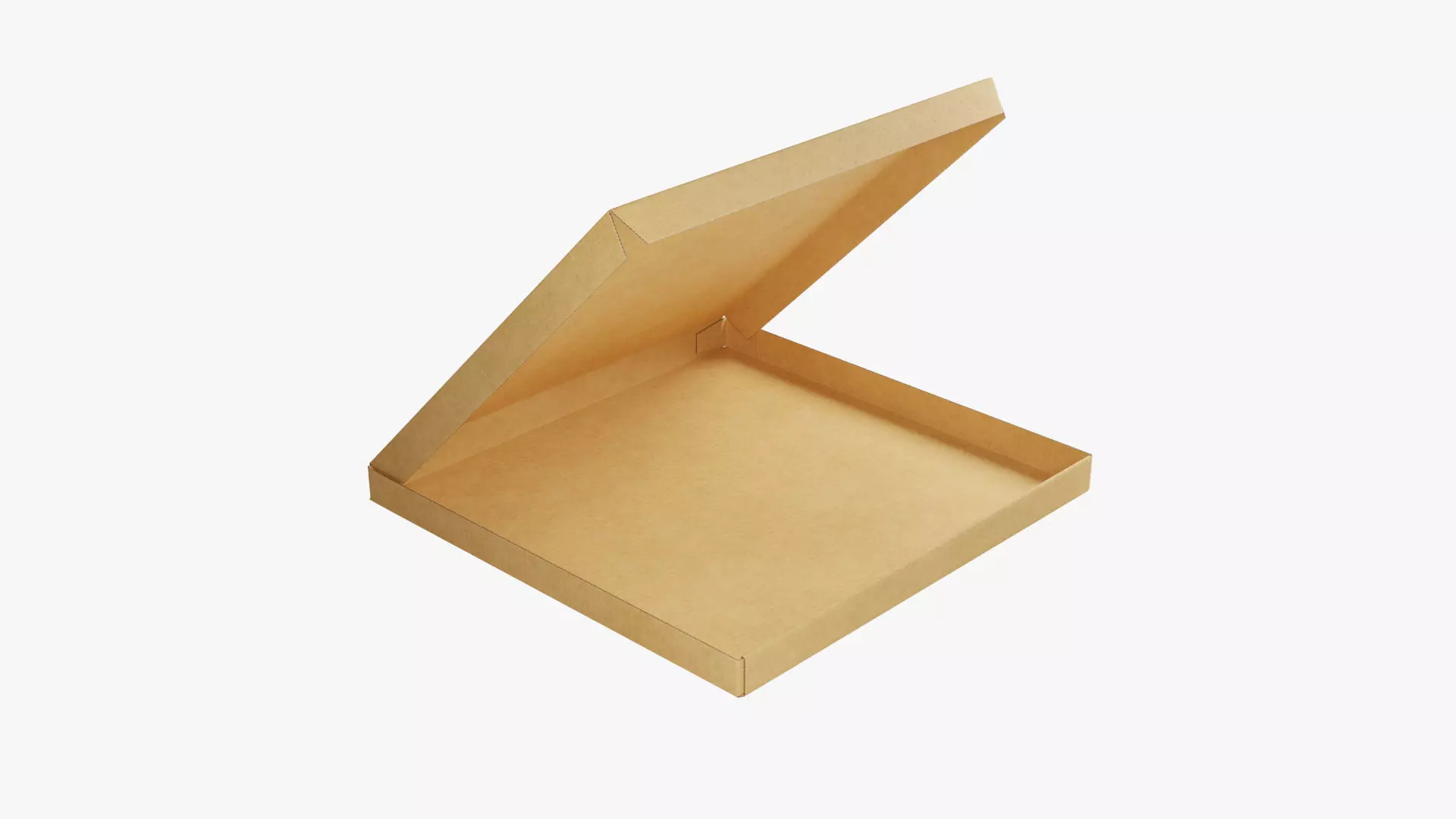 12 inch Kraft Paper Open Pizza Box 3D model_0