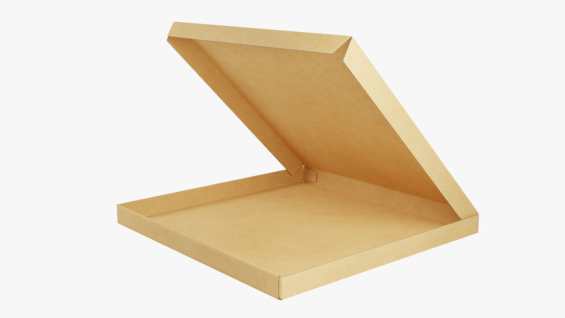 12 inch Kraft Paper Open Pizza Box 3D model_3