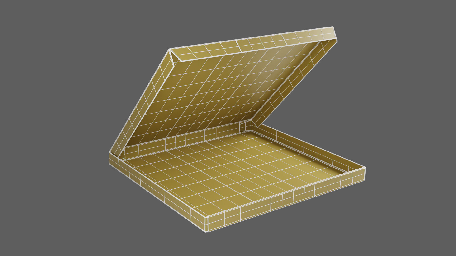 12 inch Kraft Paper Open Pizza Box 3D model_22