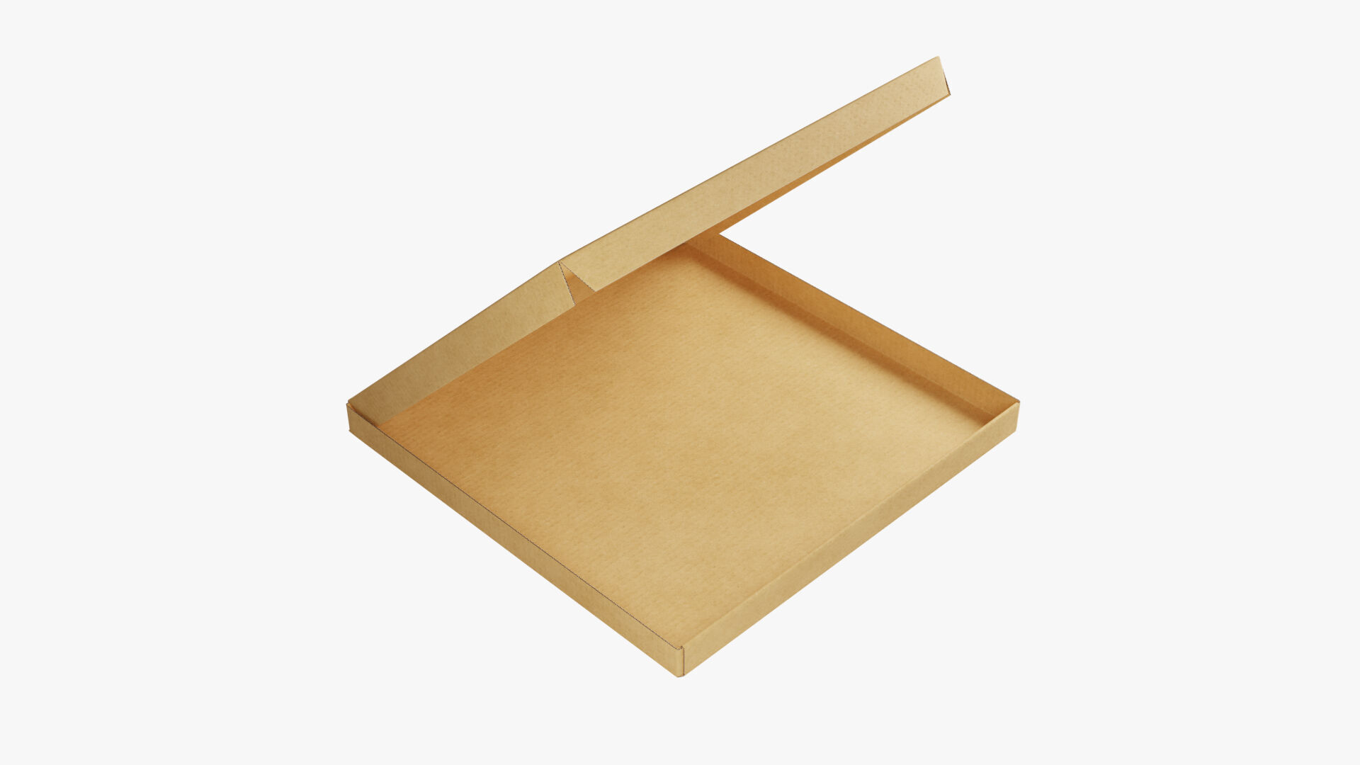 12 inch Kraft Paper Open Pizza Box 3D model_4