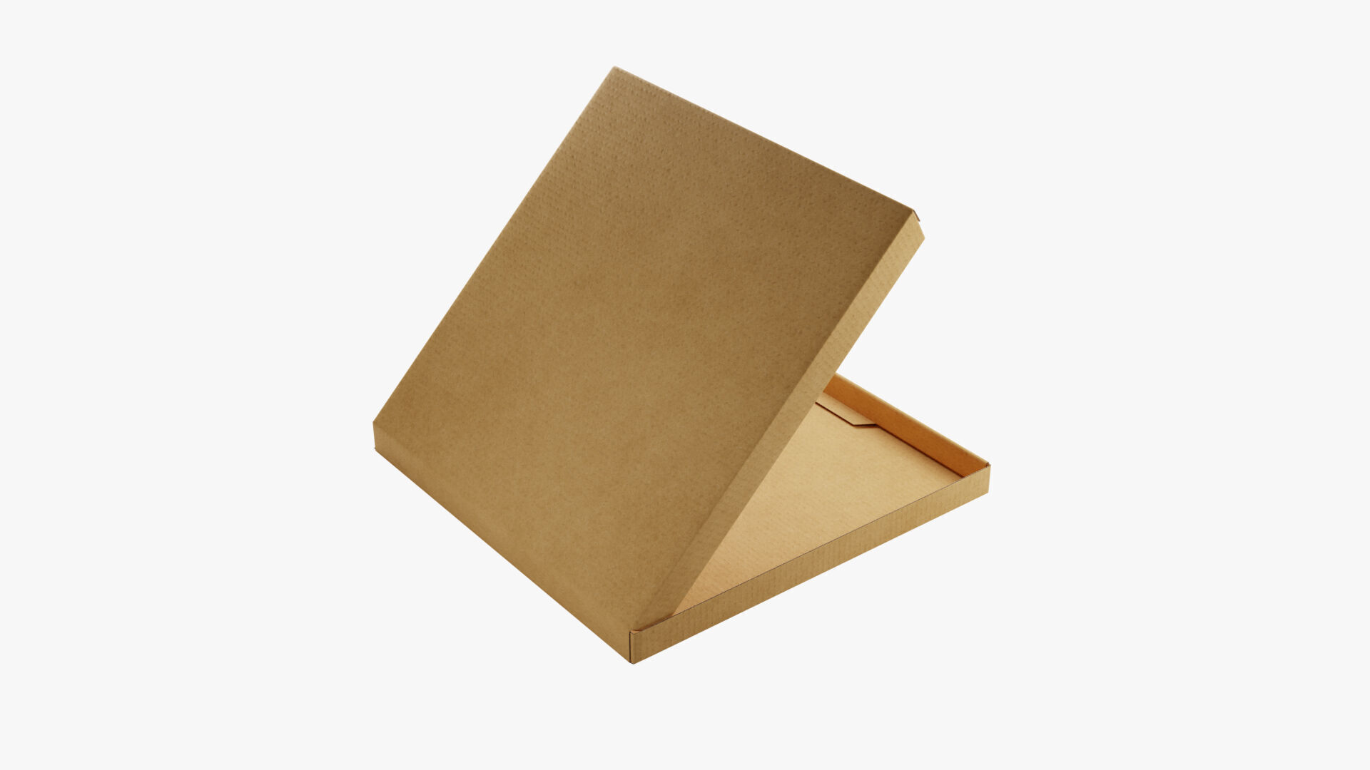 12 inch Kraft Paper Open Pizza Box 3D model_5