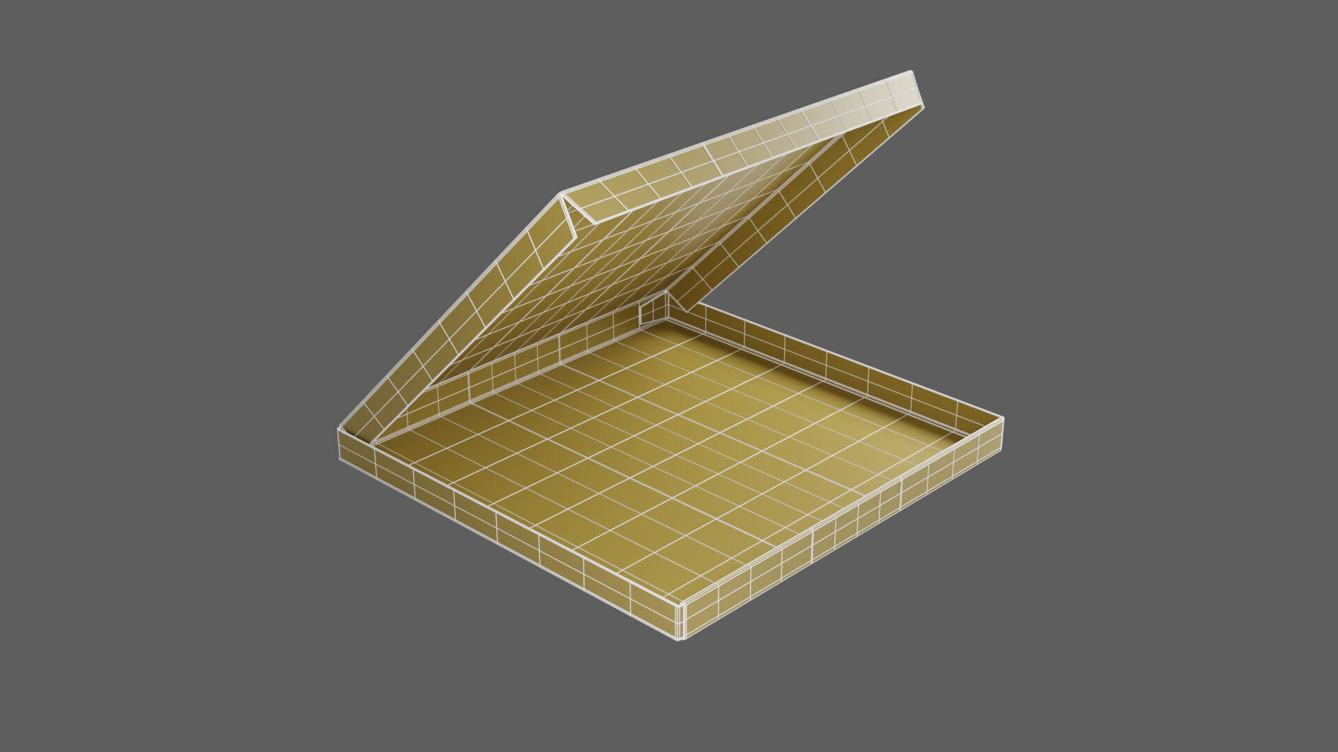 12 inch Kraft Paper Open Pizza Box 3D model_16