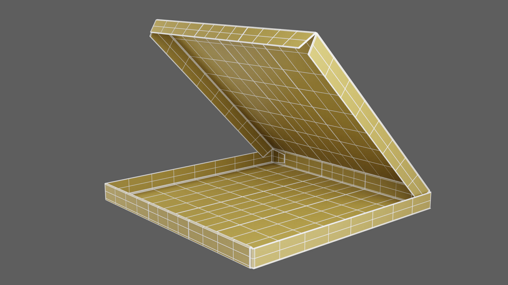 12 inch Kraft Paper Open Pizza Box 3D model_17