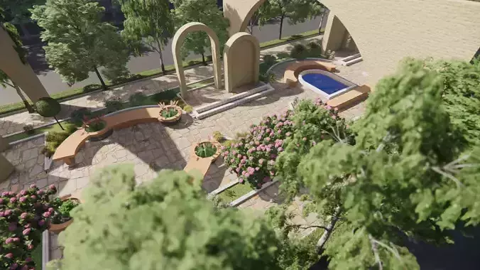 Master park-Regional park project-Private Park Landscape Low-poly 3D model