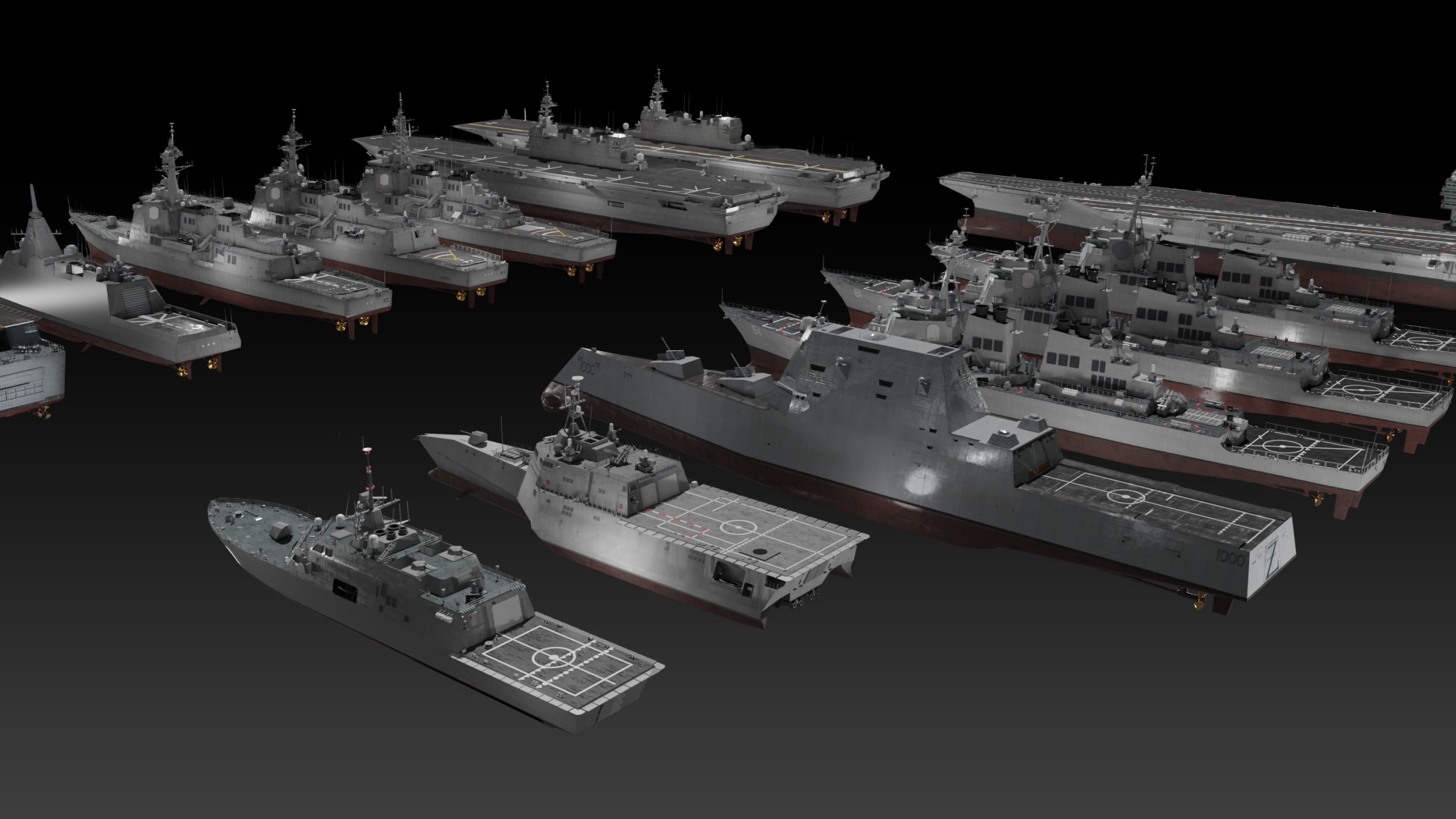 Modern warship Asia Pacific navy 3D Model Collection_19