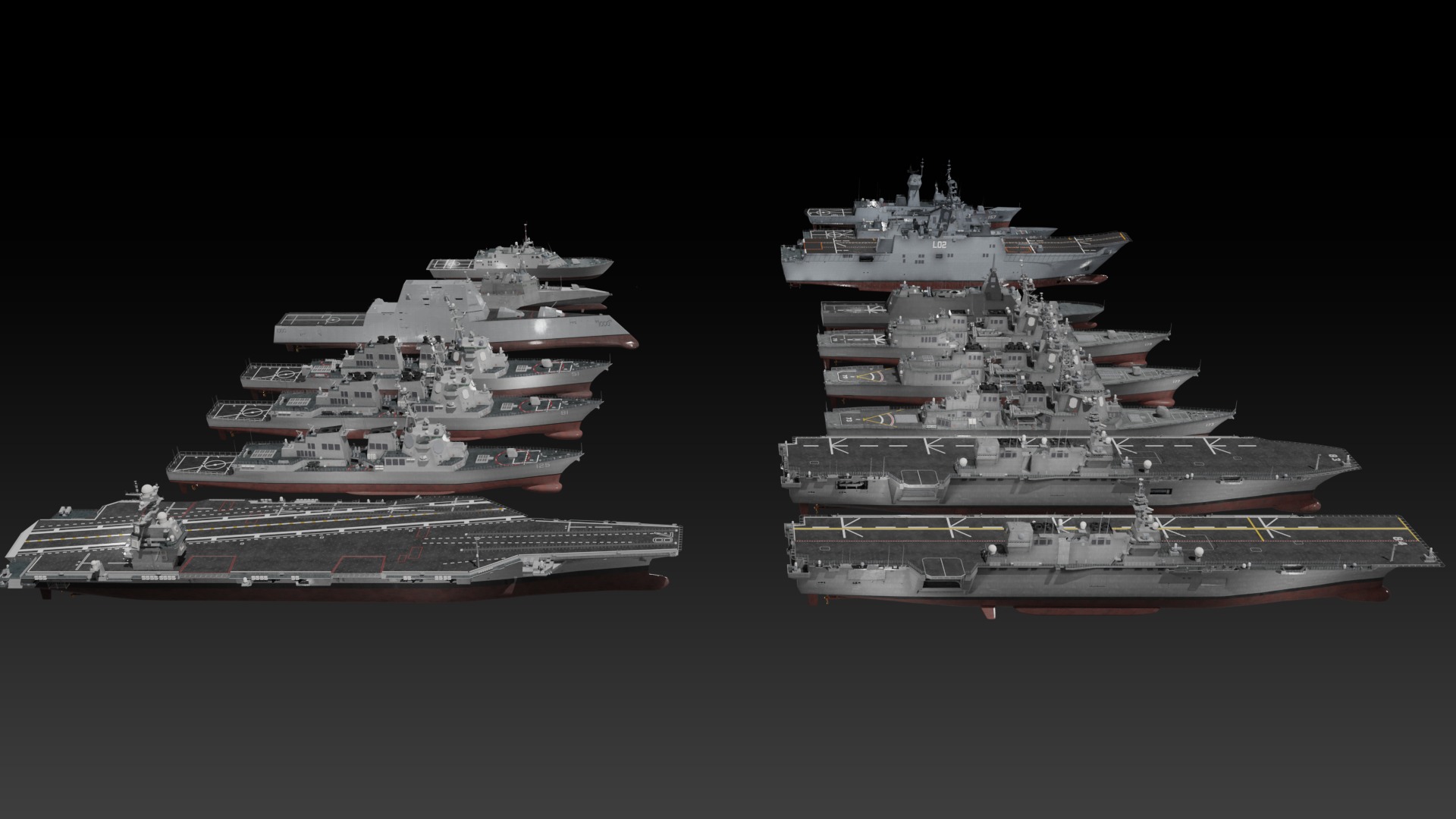 Modern warship Asia Pacific navy 3D Model Collection_17