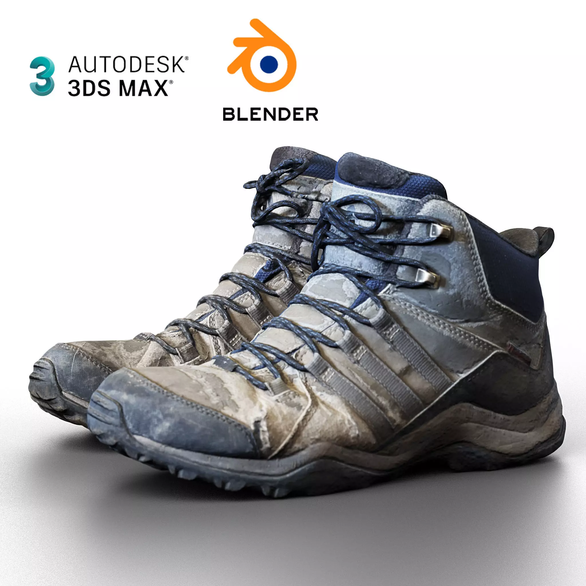 Damaged Boots Low-poly 3D model