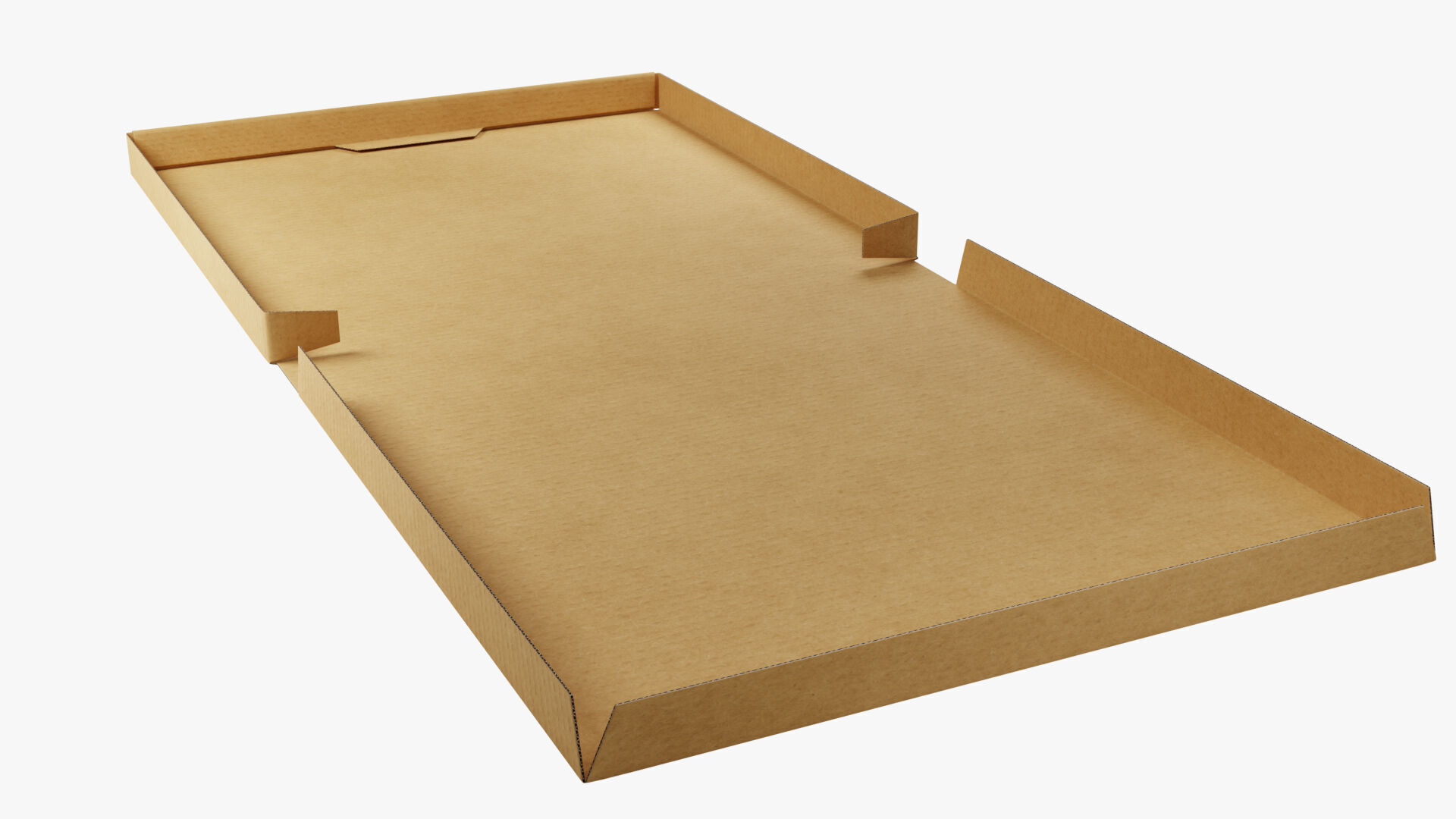 12 inch Kraft Paper Full Open Pizza Box 3D model_4