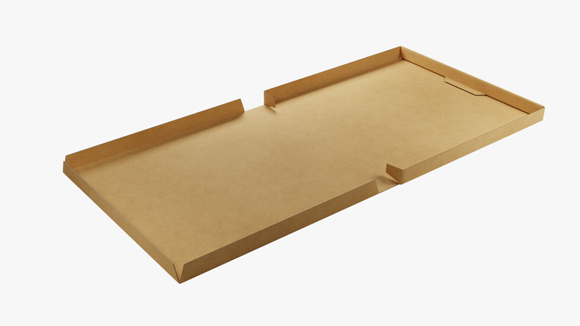 12 inch Kraft Paper Full Open Pizza Box 3D model_6