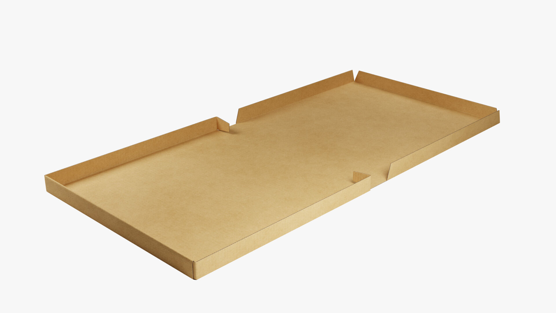 12 inch Kraft Paper Full Open Pizza Box 3D model_5