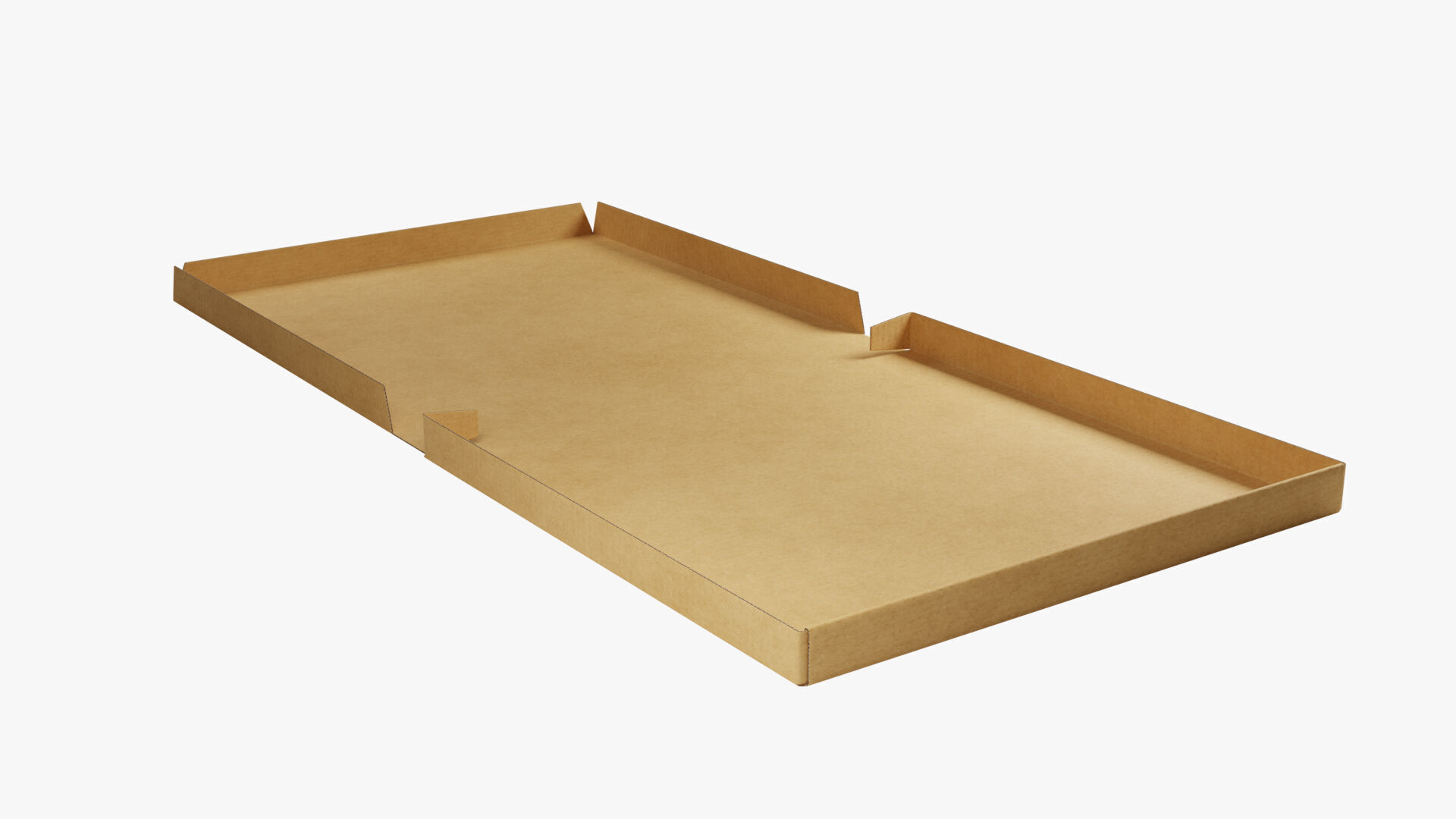 12 inch Kraft Paper Full Open Pizza Box 3D model_3
