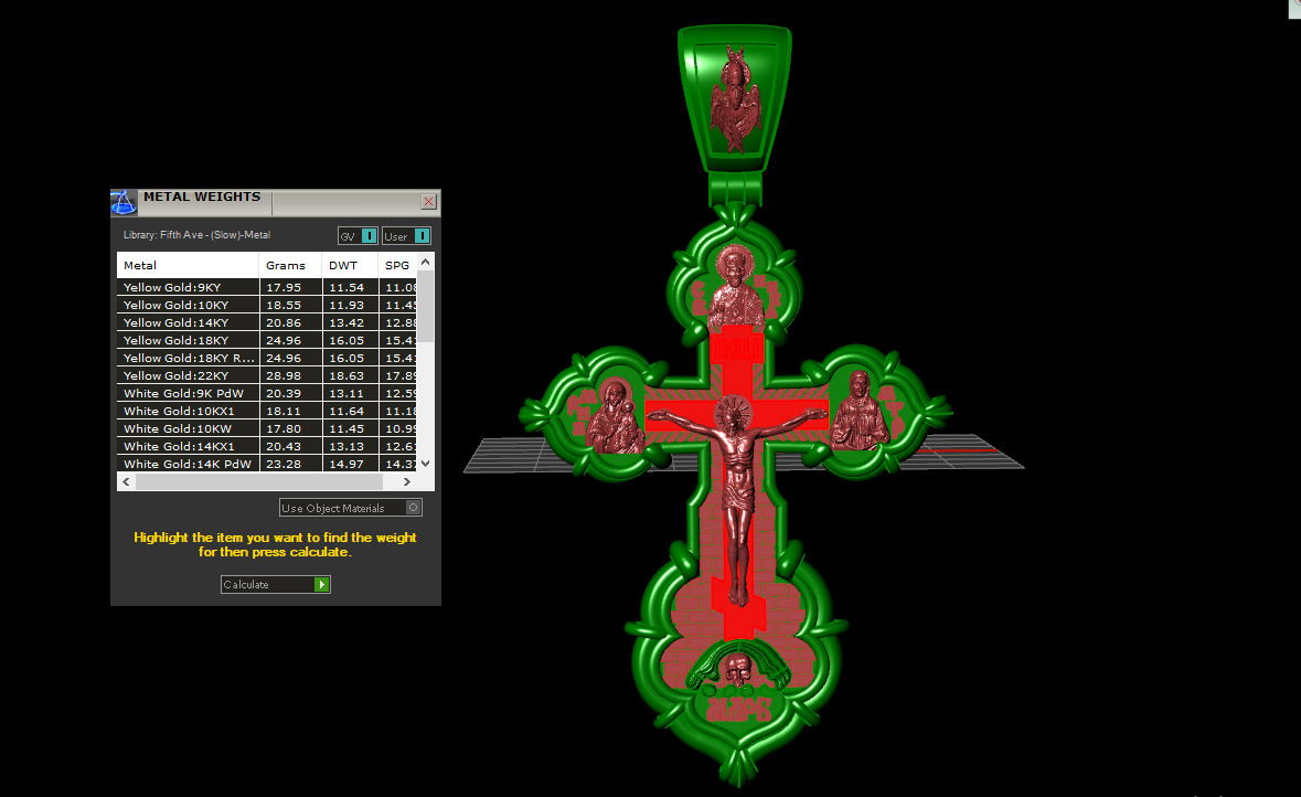Jesus Cross Pendant 17086 3D print model_3