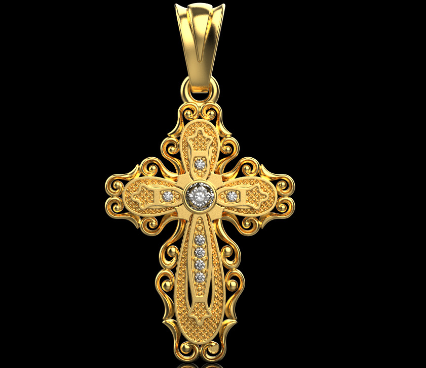Cross Pendant 15329 3D print model_1