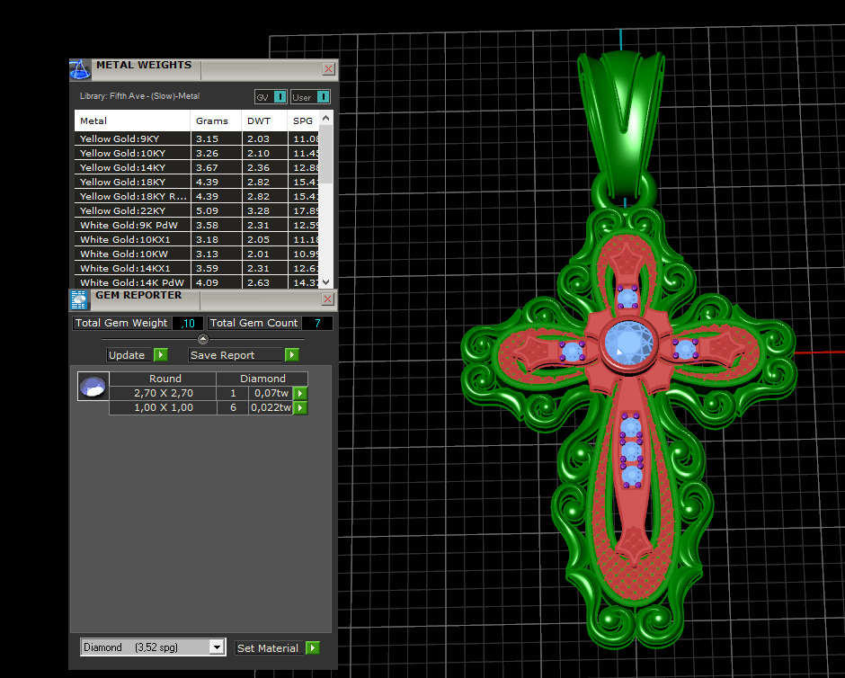 Cross Pendant 15329 3D print model_3
