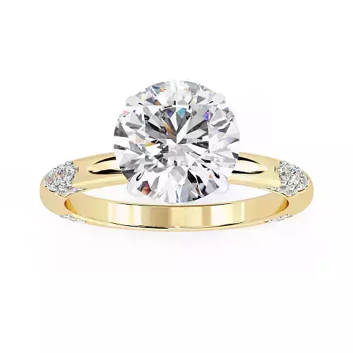 Printable 3D jewelry model of Solitaire Lady Ring with Diamond