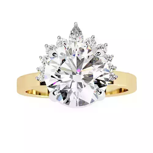 Printable 3D jewelry model of Solitaire Lady Ring with Diamond
