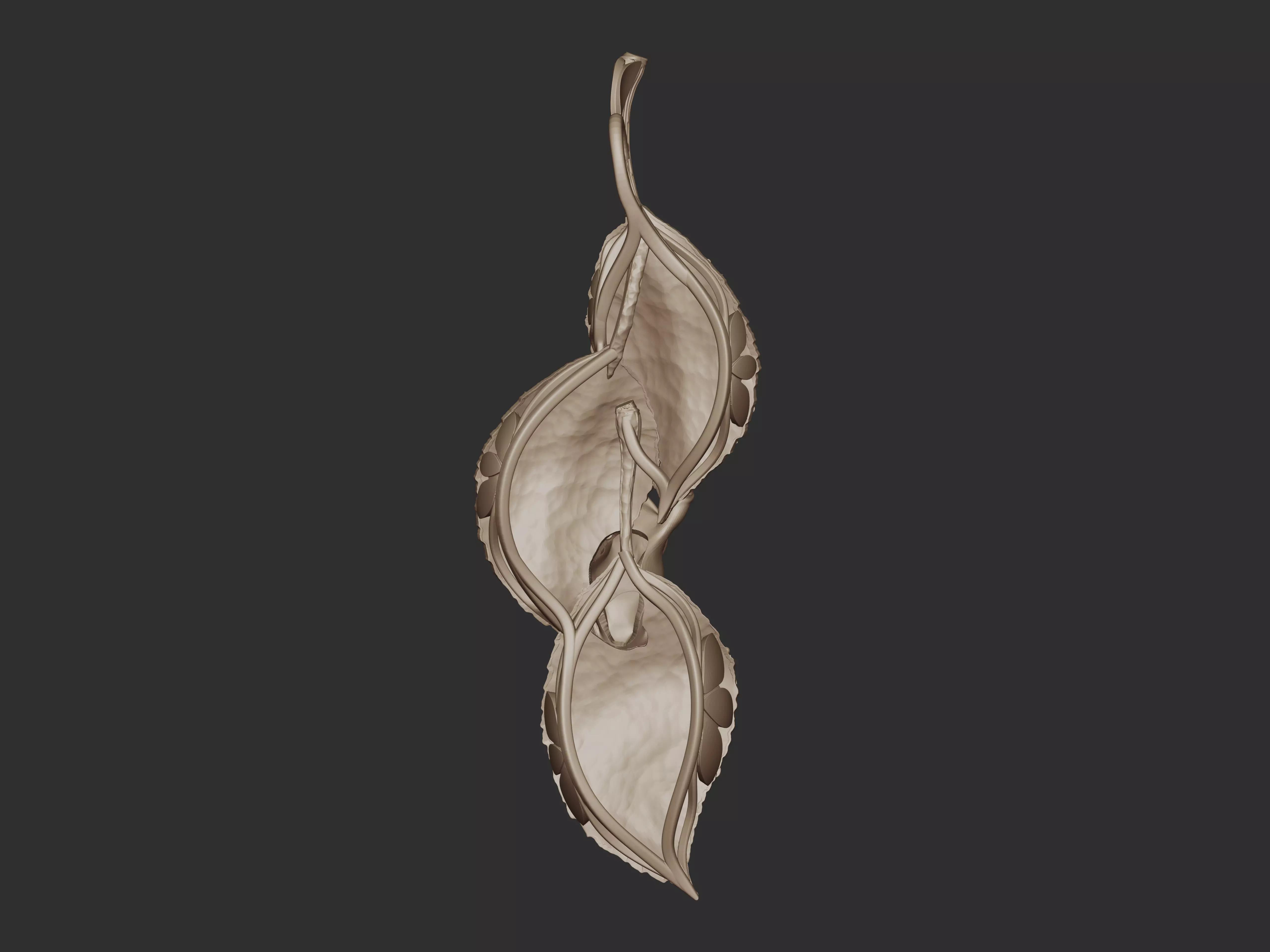 Frog on Dewy Leaves Pendant 3D print model_21