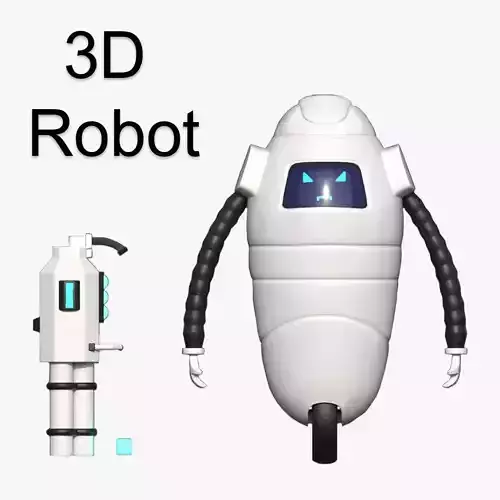 Game Ready Stylized Low Poly 3D Robot