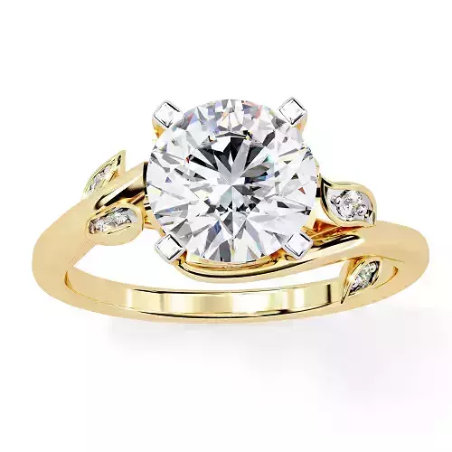 Printable 3D jewelry model of Solitaire Lady Ring with Diamond