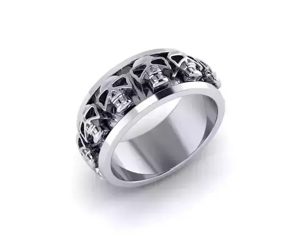 skull ring silver 