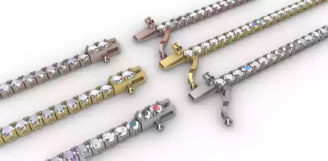 Tennis bracelet  and double safety lock 