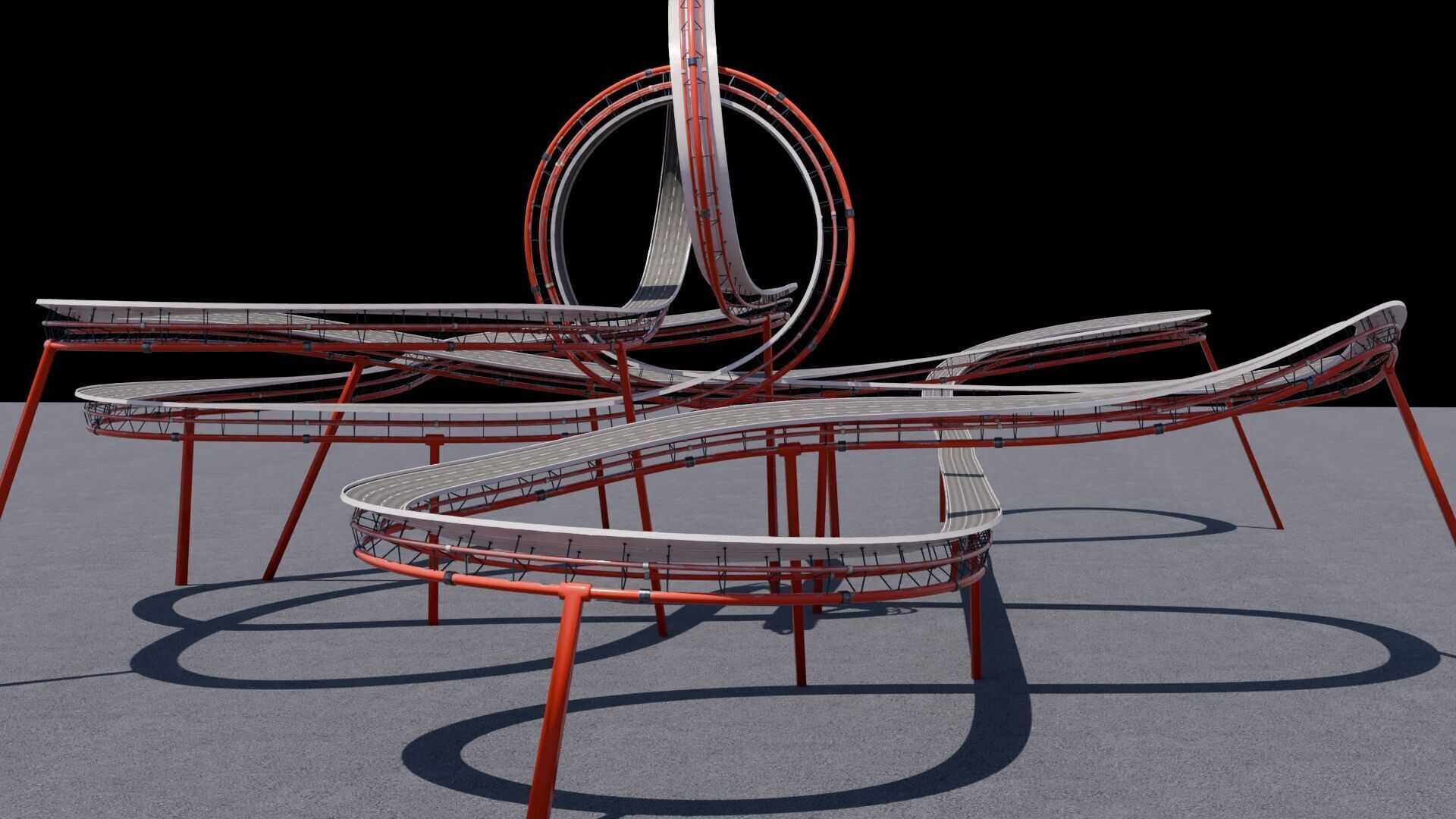 Ultra-Detailed 3D Acrobatic Stunt Track Low-poly 3D model_13