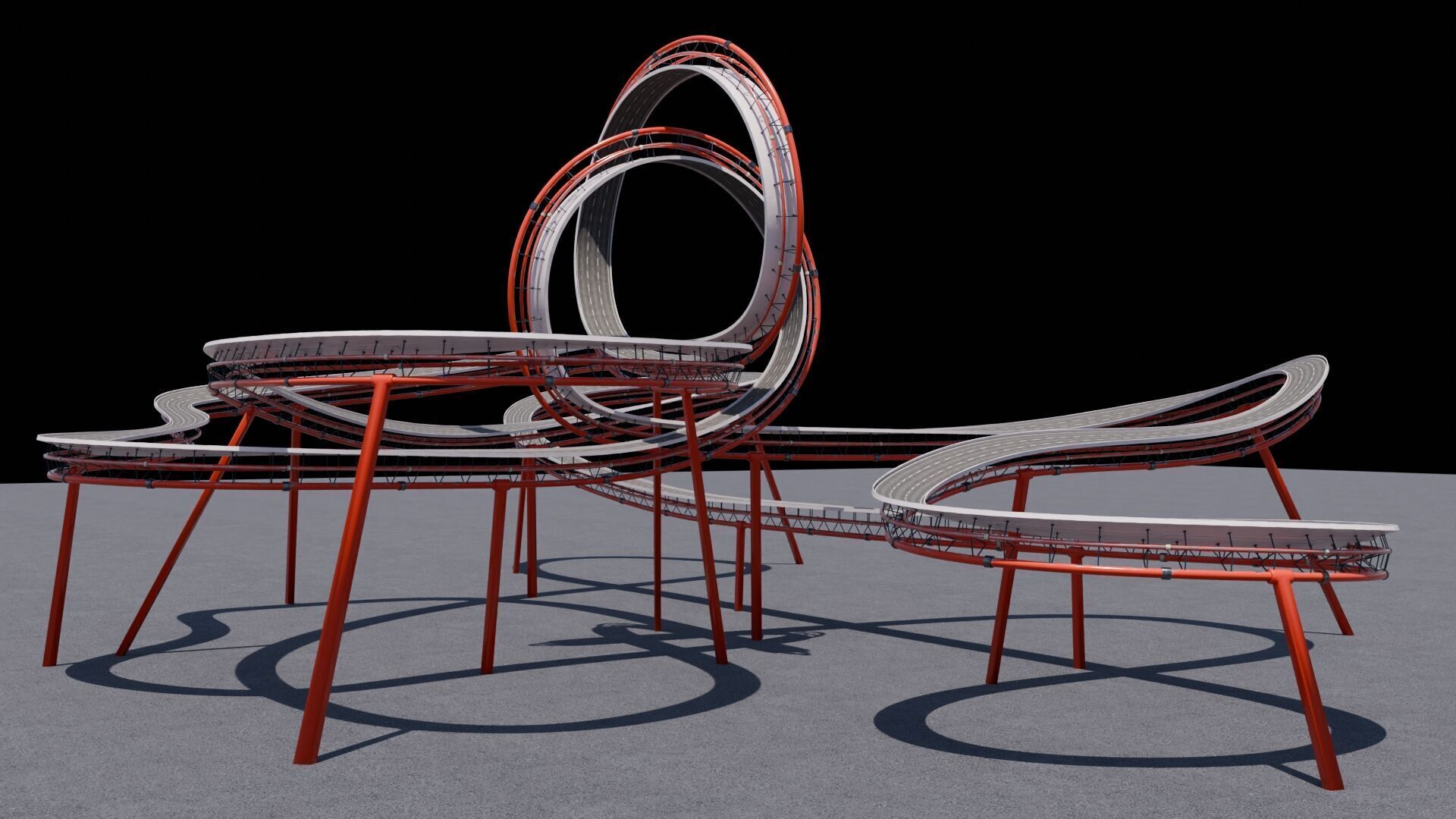 Ultra-Detailed 3D Acrobatic Stunt Track Low-poly 3D model_1