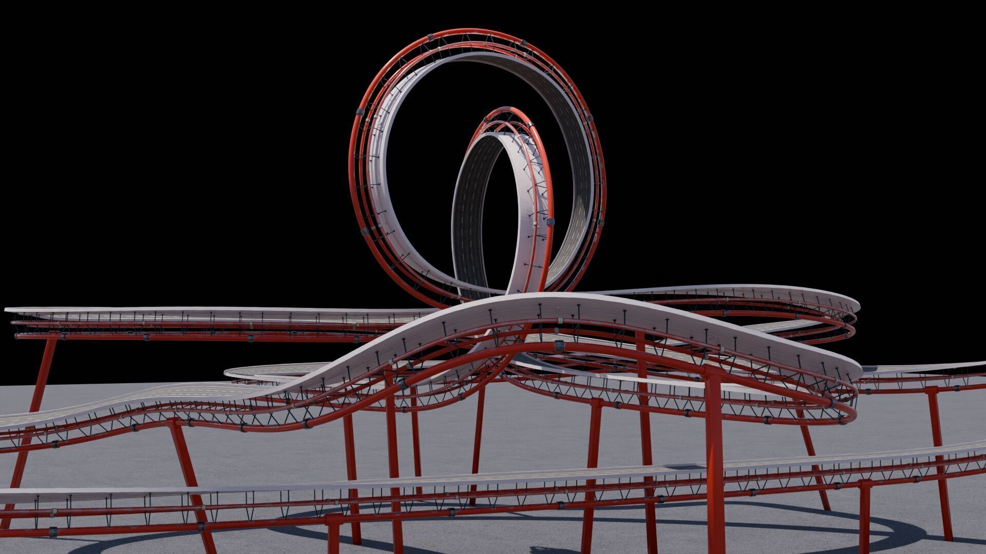 Ultra-Detailed 3D Acrobatic Stunt Track Low-poly 3D model_10