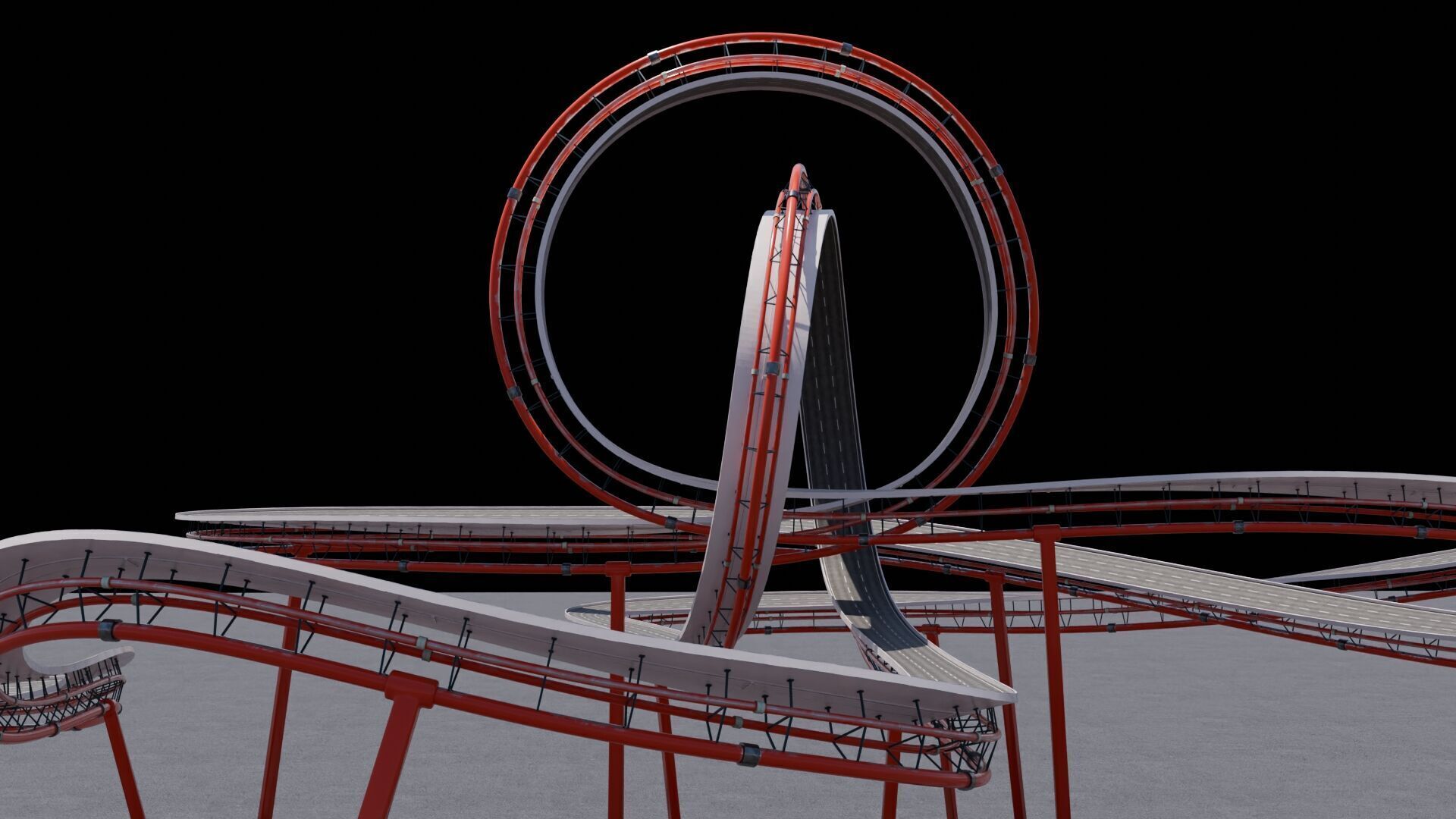Ultra-Detailed 3D Acrobatic Stunt Track Low-poly 3D model_16