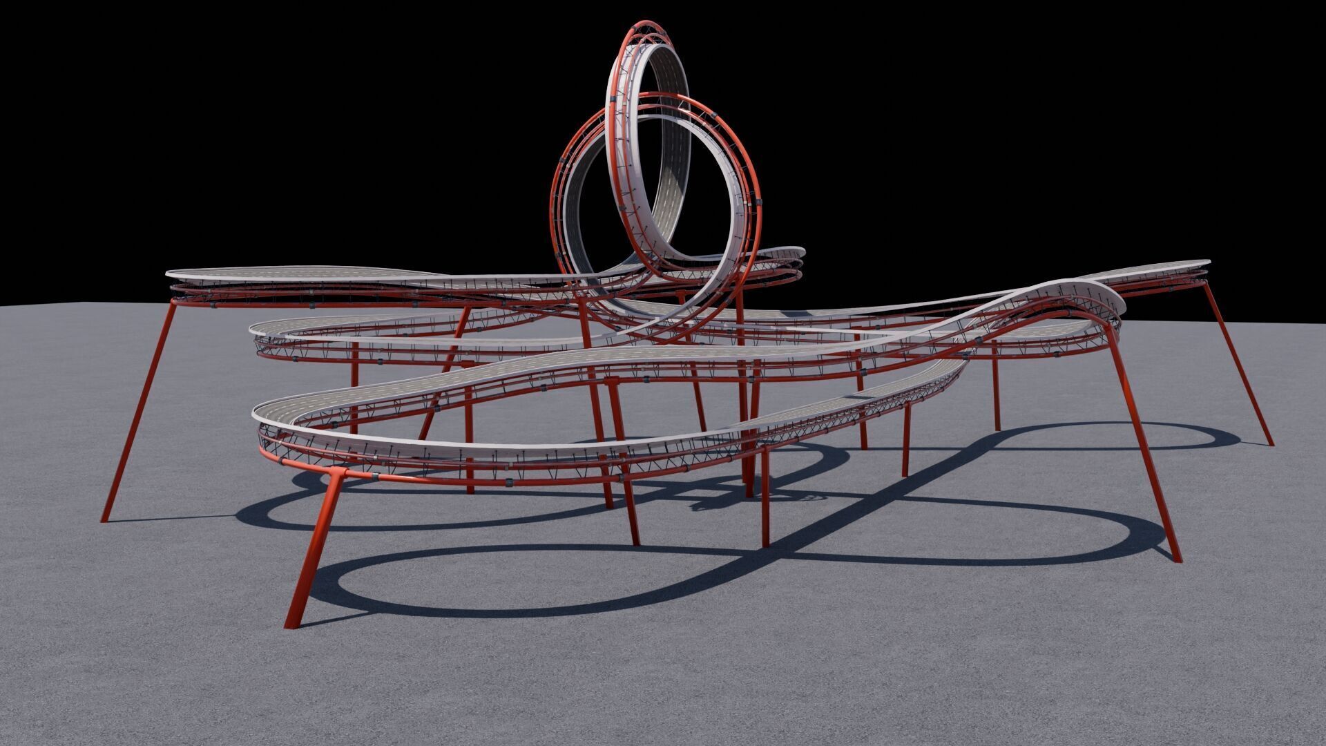 Ultra-Detailed 3D Acrobatic Stunt Track Low-poly 3D model_8