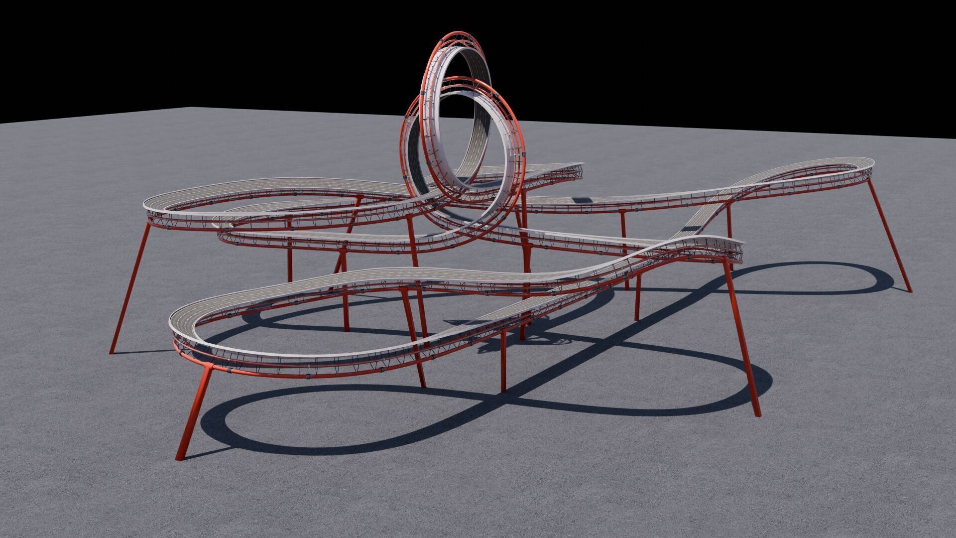Ultra-Detailed 3D Acrobatic Stunt Track Low-poly 3D model_9
