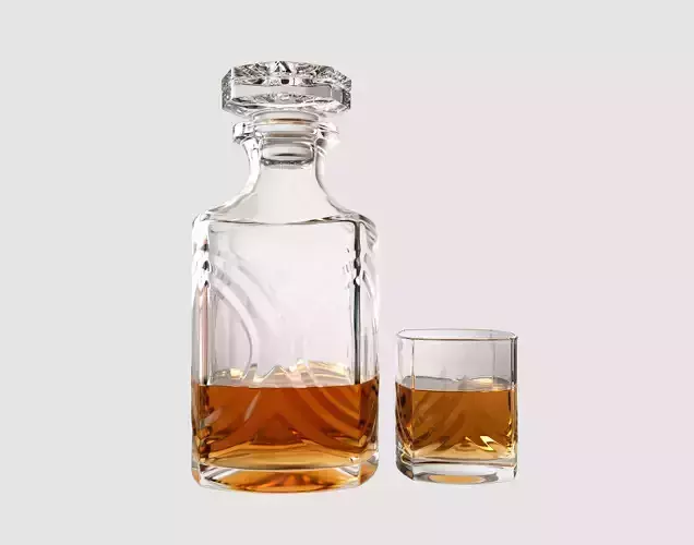 Glass Whiskey Decanter Set