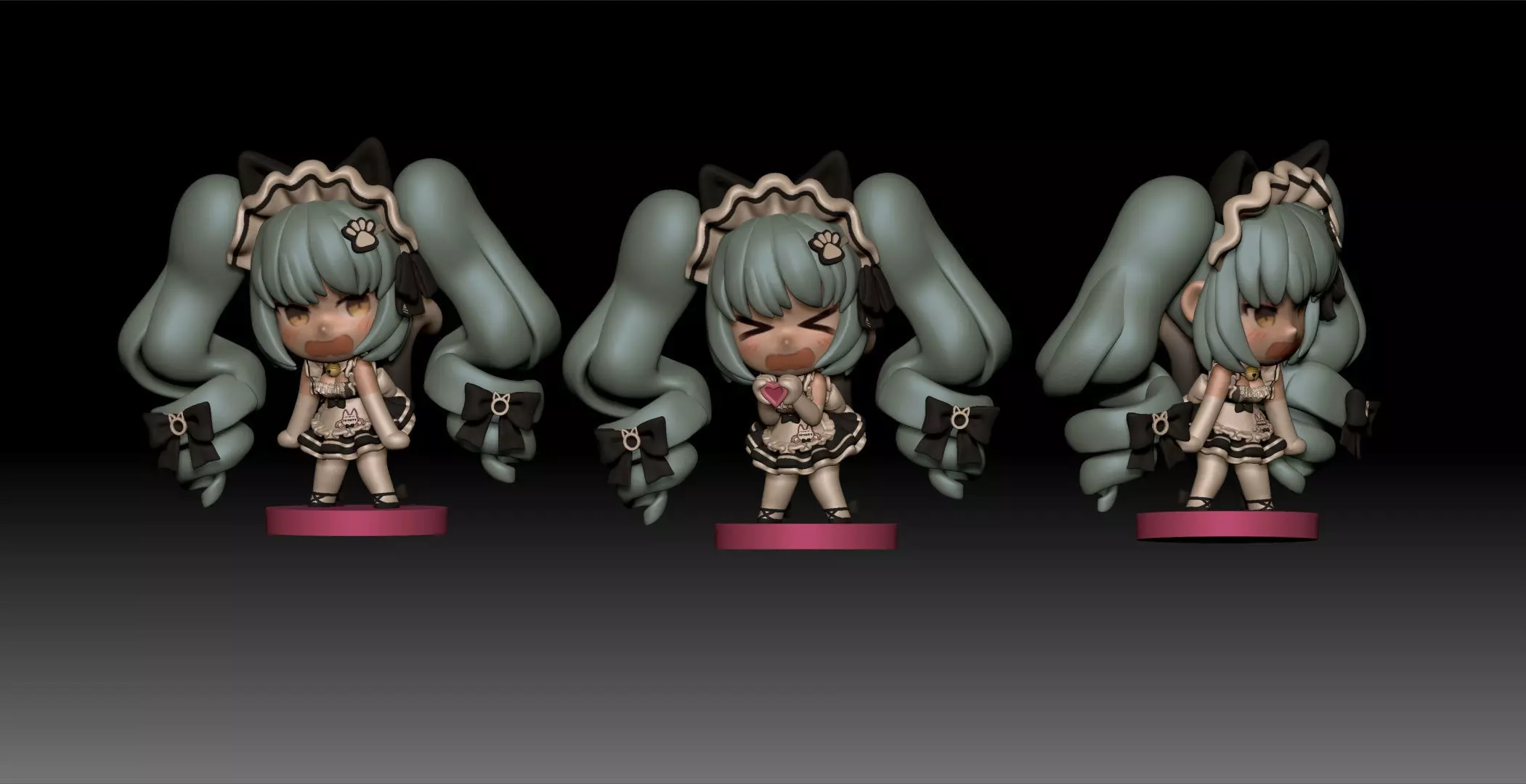 NIKKE Privaty maid chibi 3D print model_0