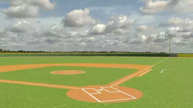 Softball Field 4k PBR Low-poly 3D model