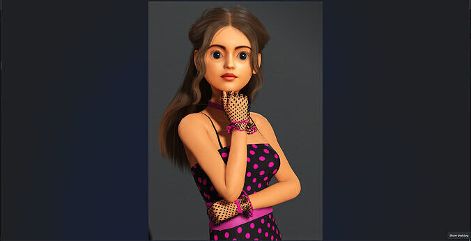 Kusum  Low-poly 3D model