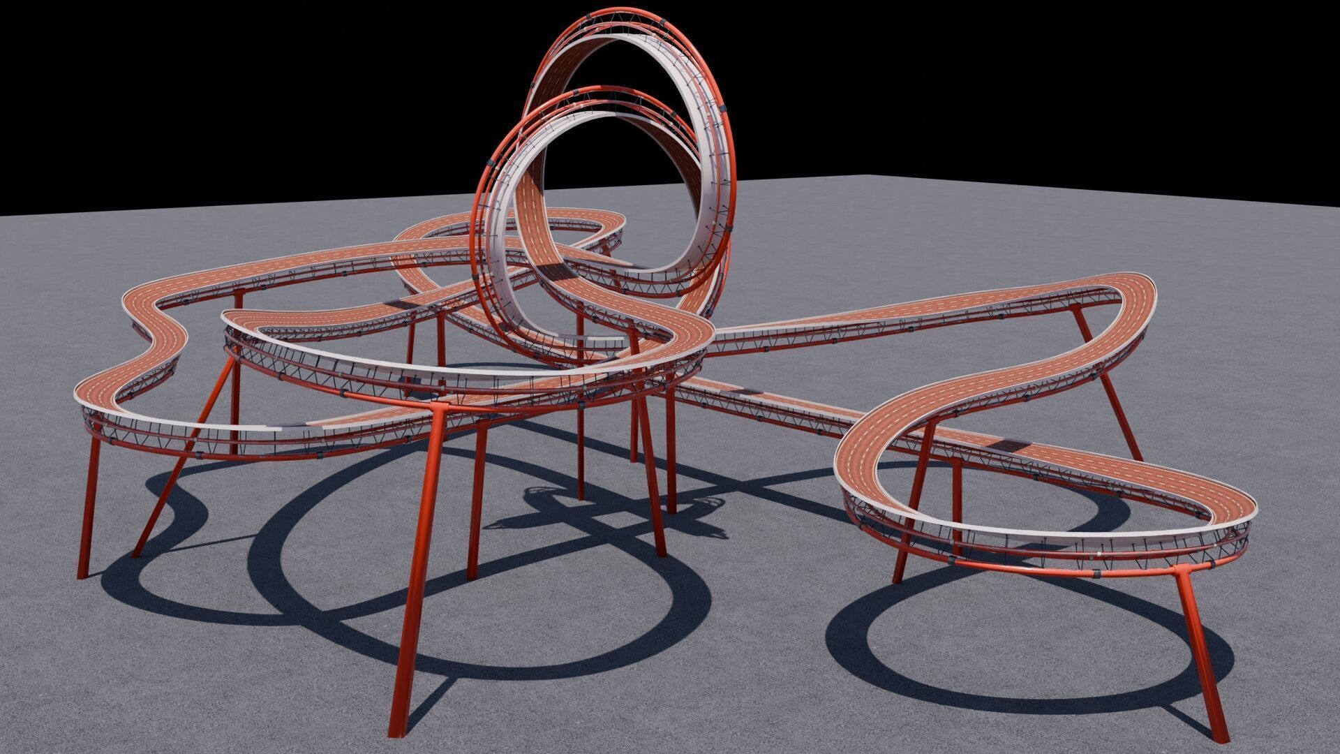 Stunt Track 3D Acrobatic Track Low-poly 3D model_5