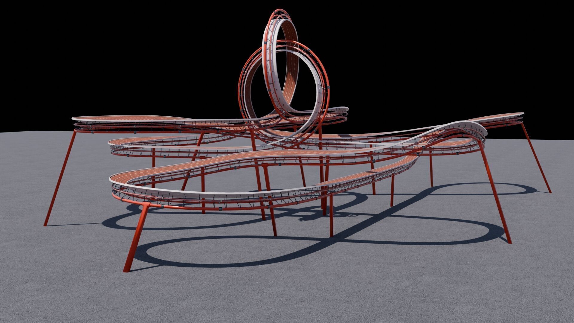 Stunt Track 3D Acrobatic Track Low-poly 3D model_7