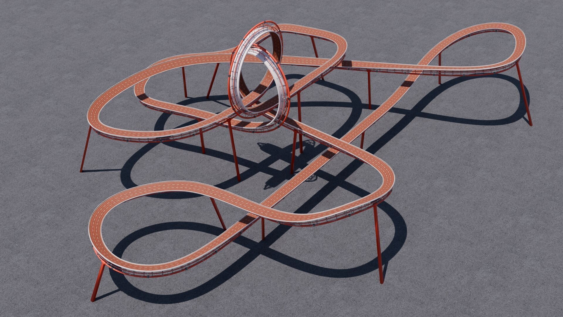 Stunt Track 3D Acrobatic Track Low-poly 3D model_19