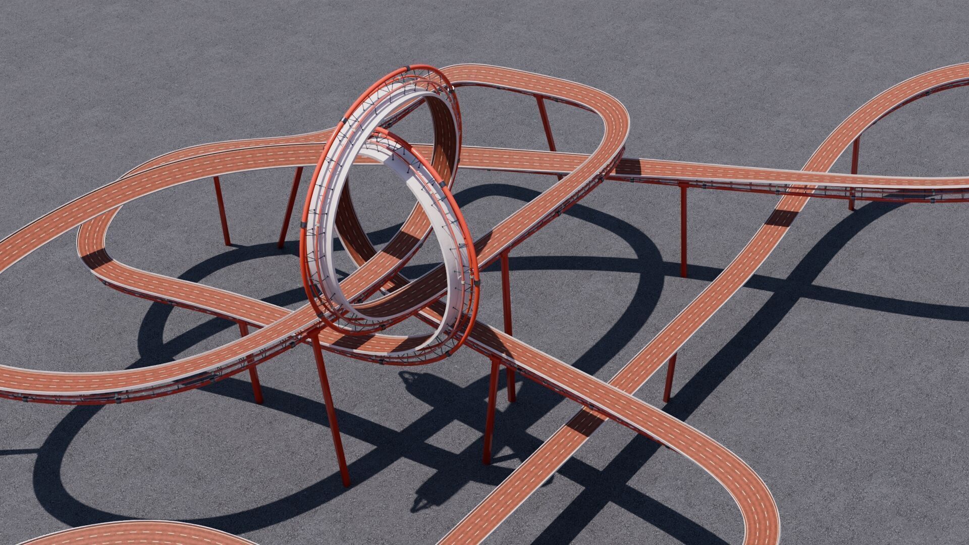 Stunt Track 3D Acrobatic Track Low-poly 3D model_20