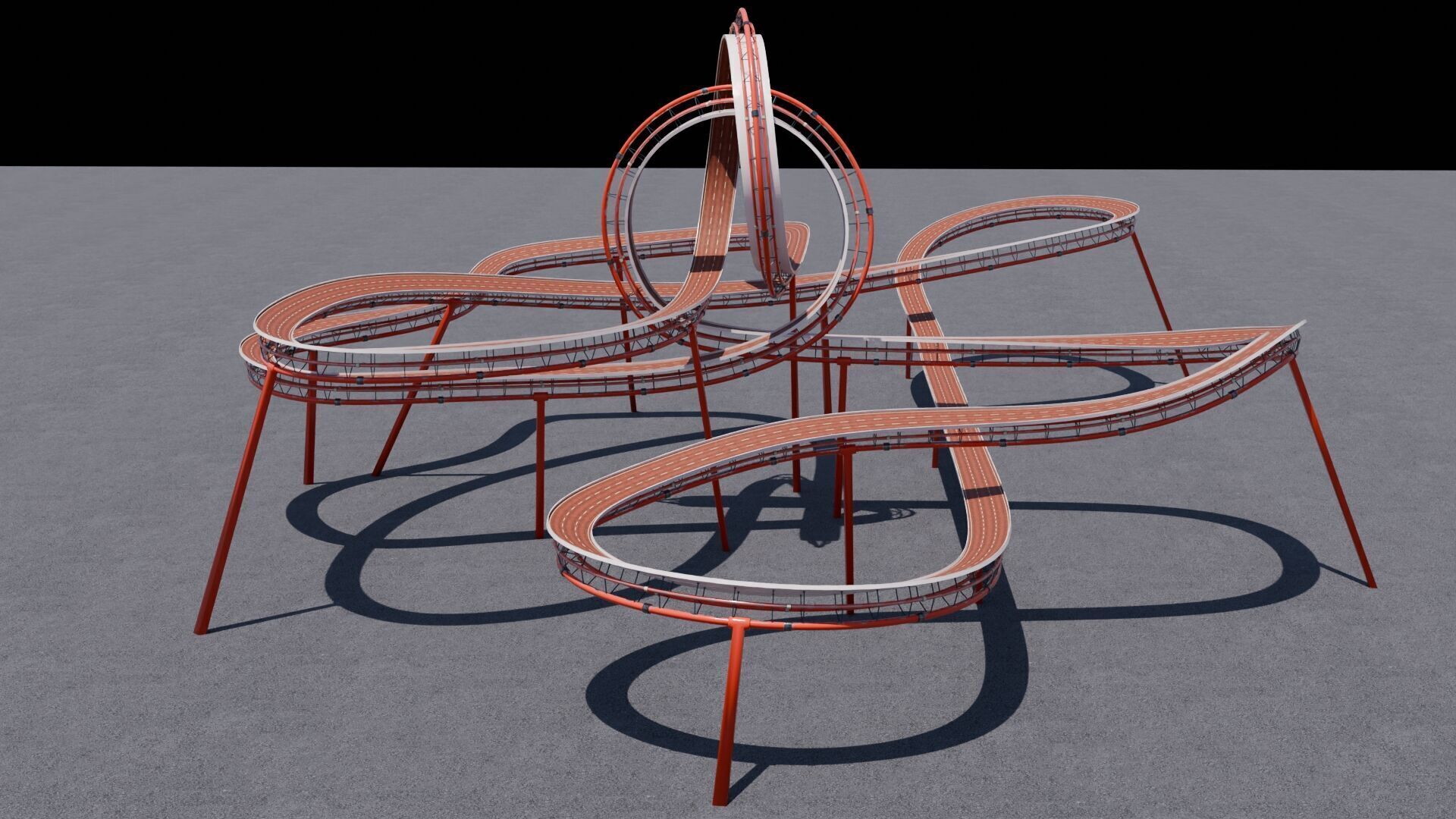 Stunt Track 3D Acrobatic Track Low-poly 3D model_6