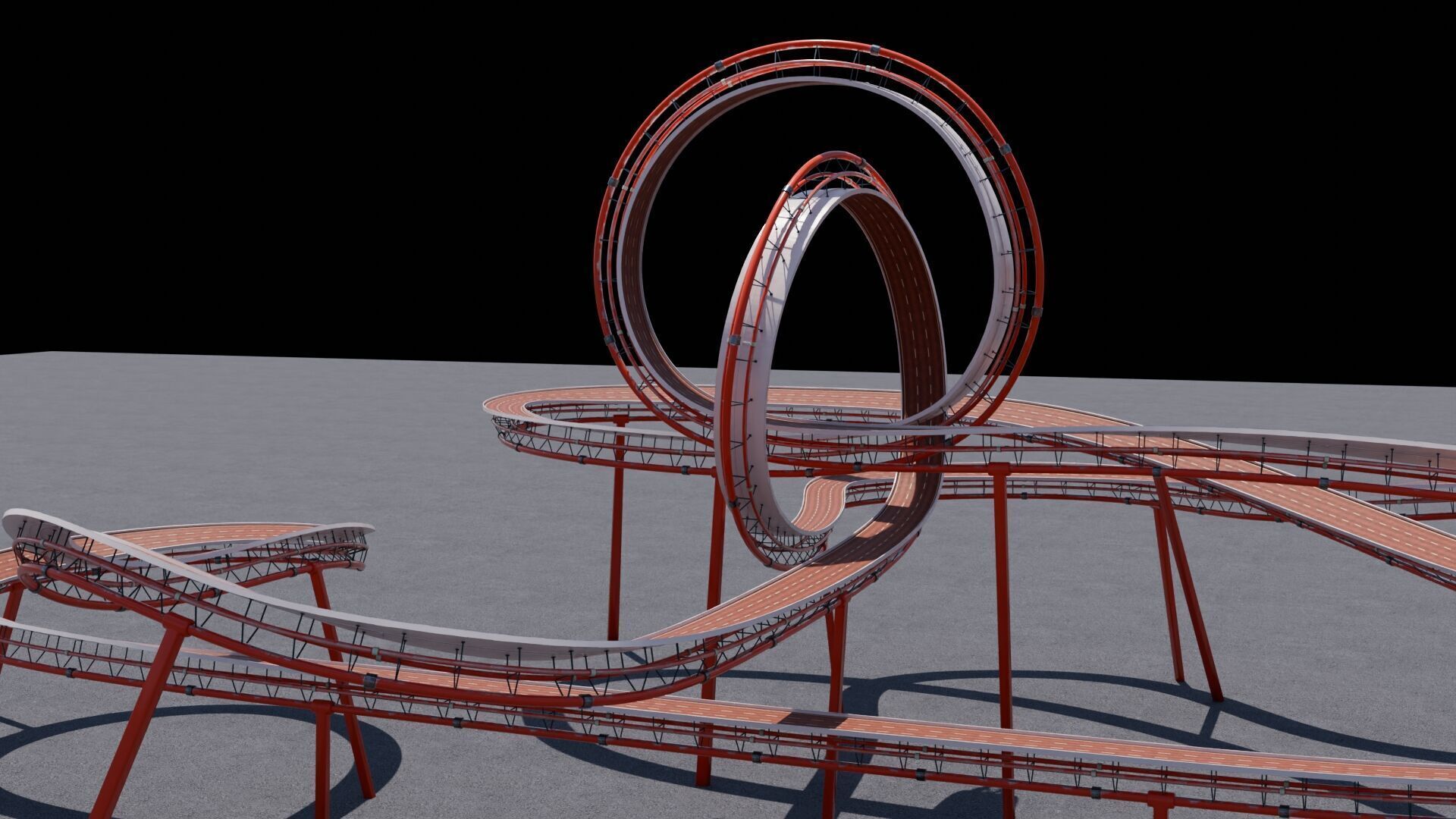 Stunt Track 3D Acrobatic Track Low-poly 3D model_10