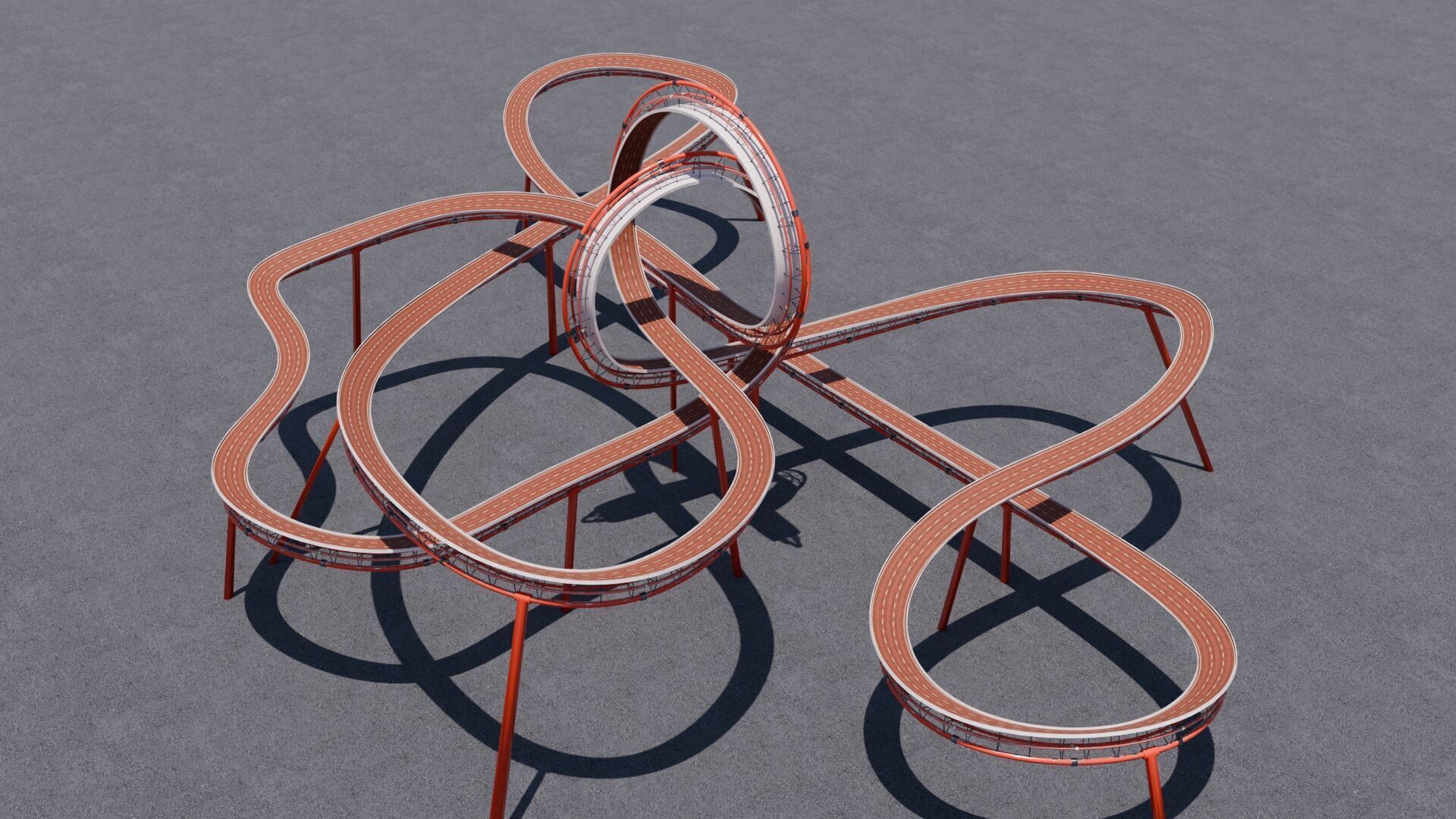 Stunt Track 3D Acrobatic Track Low-poly 3D model_4