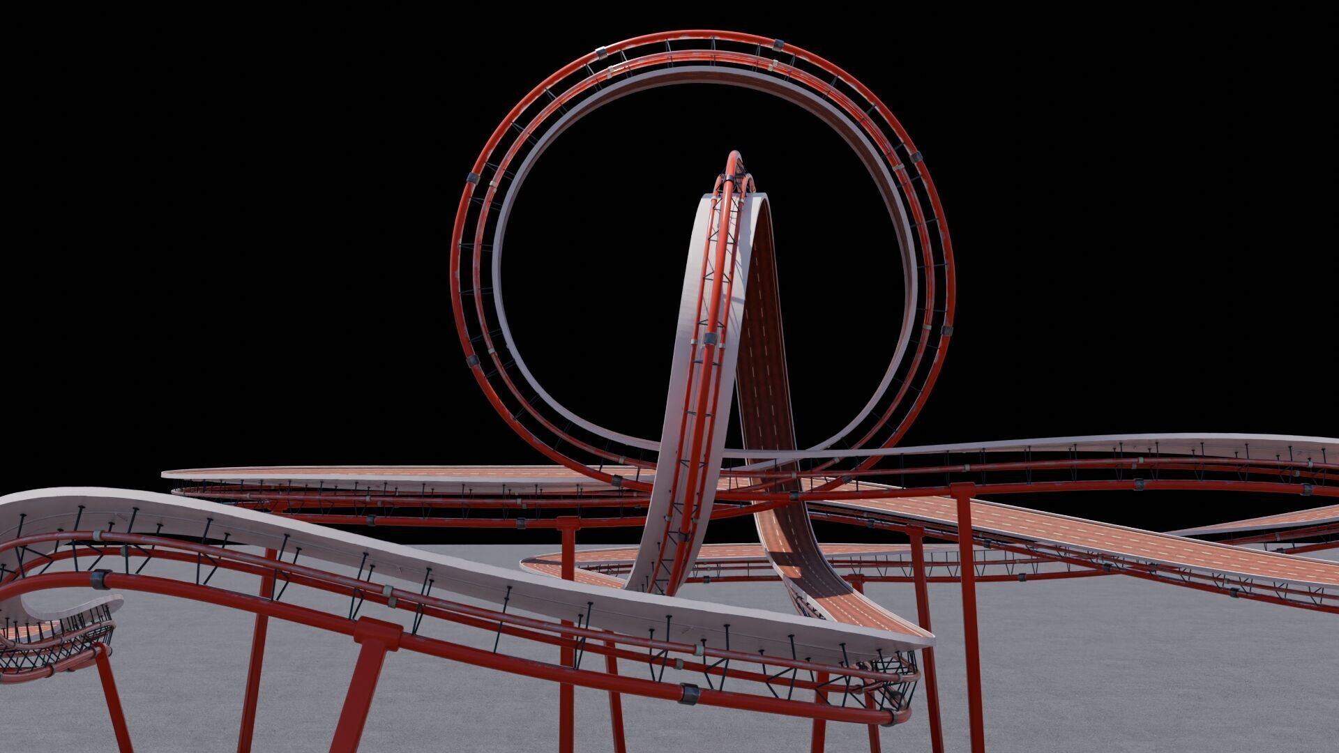 Stunt Track 3D Acrobatic Track Low-poly 3D model_15