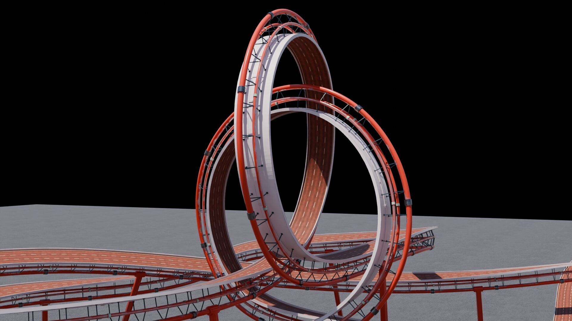 Stunt Track 3D Acrobatic Track Low-poly 3D model_13